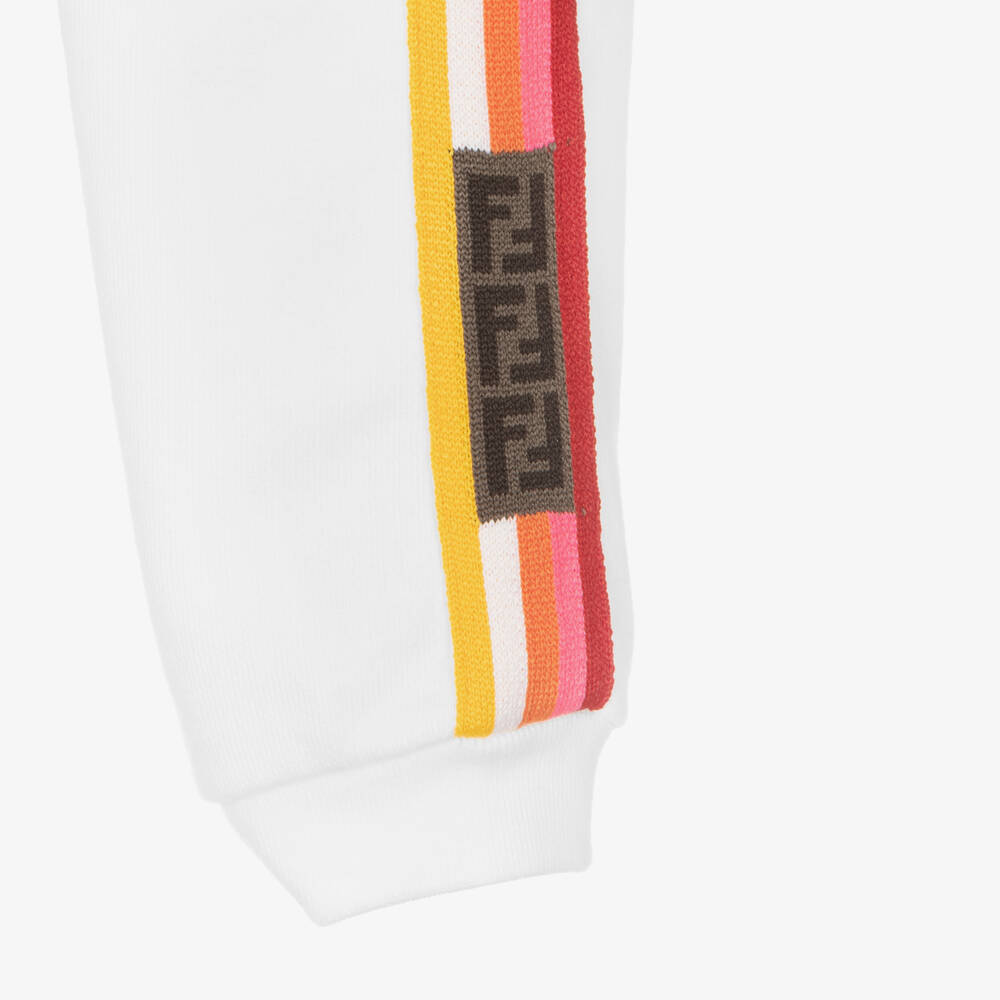 Fendi-White Cotton Baby Trousers | Childrensalon Outlet
