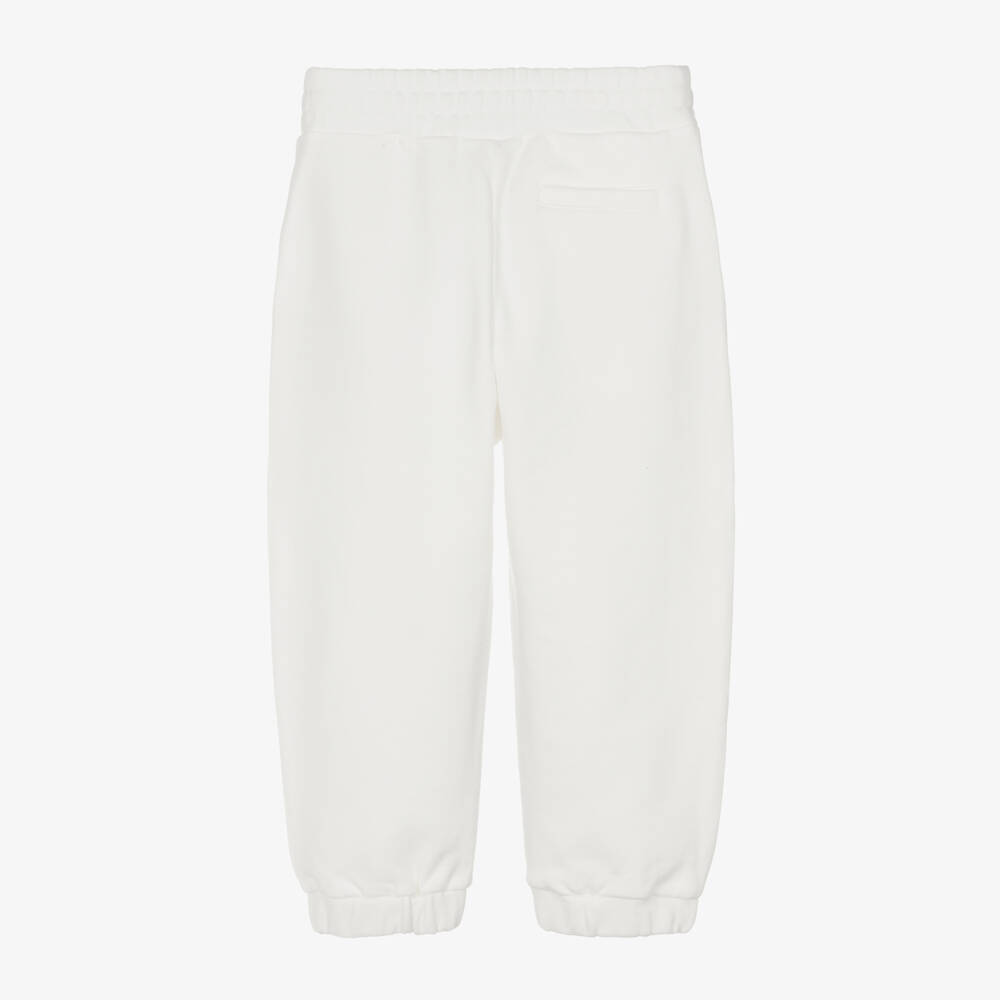 Fendi-بنطلون رياضي قطني أبيض مطرز | Childrensalon Outlet