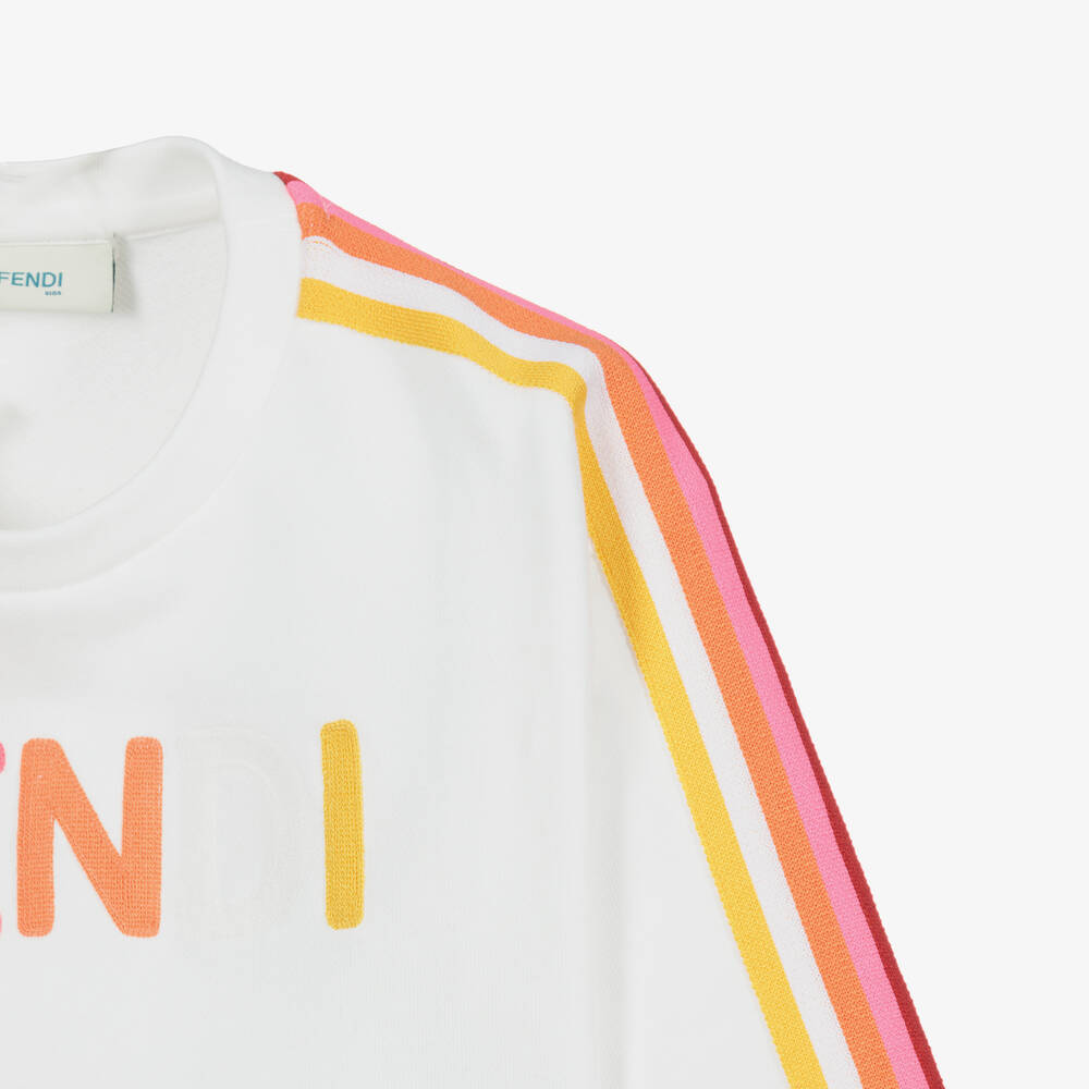 Fendi-Белая толстовка из хлопка с логотипом | Childrensalon Outlet