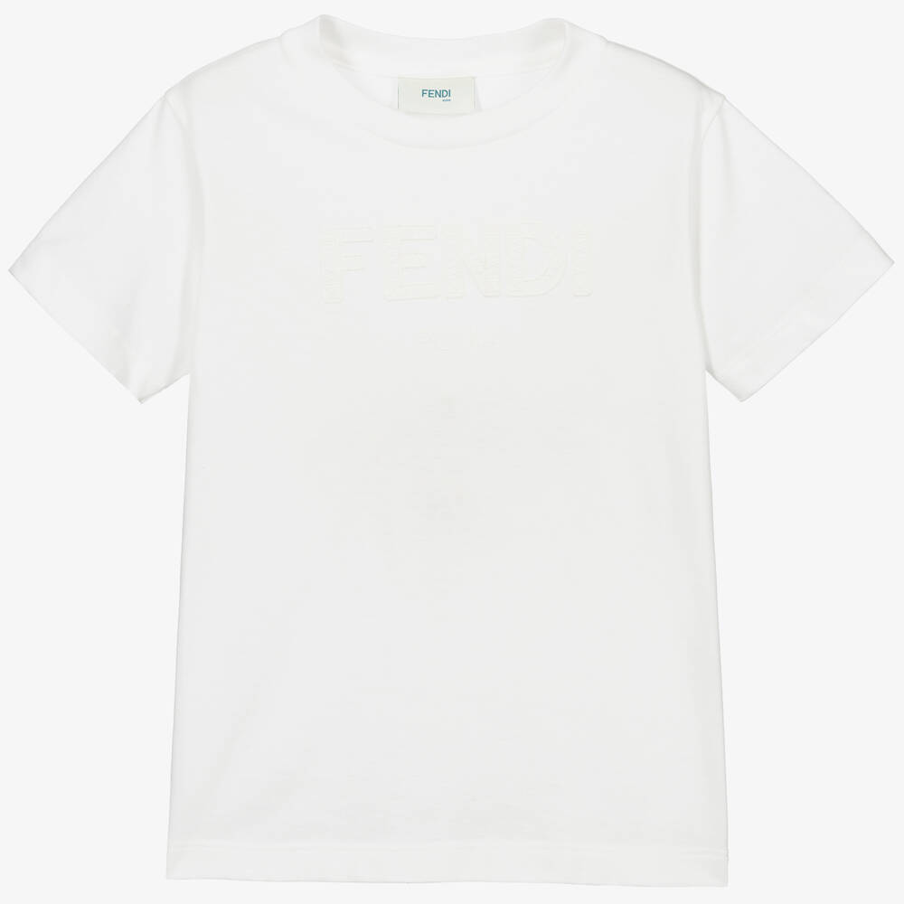 Fendi - T-shirt blanc en coton | Childrensalon