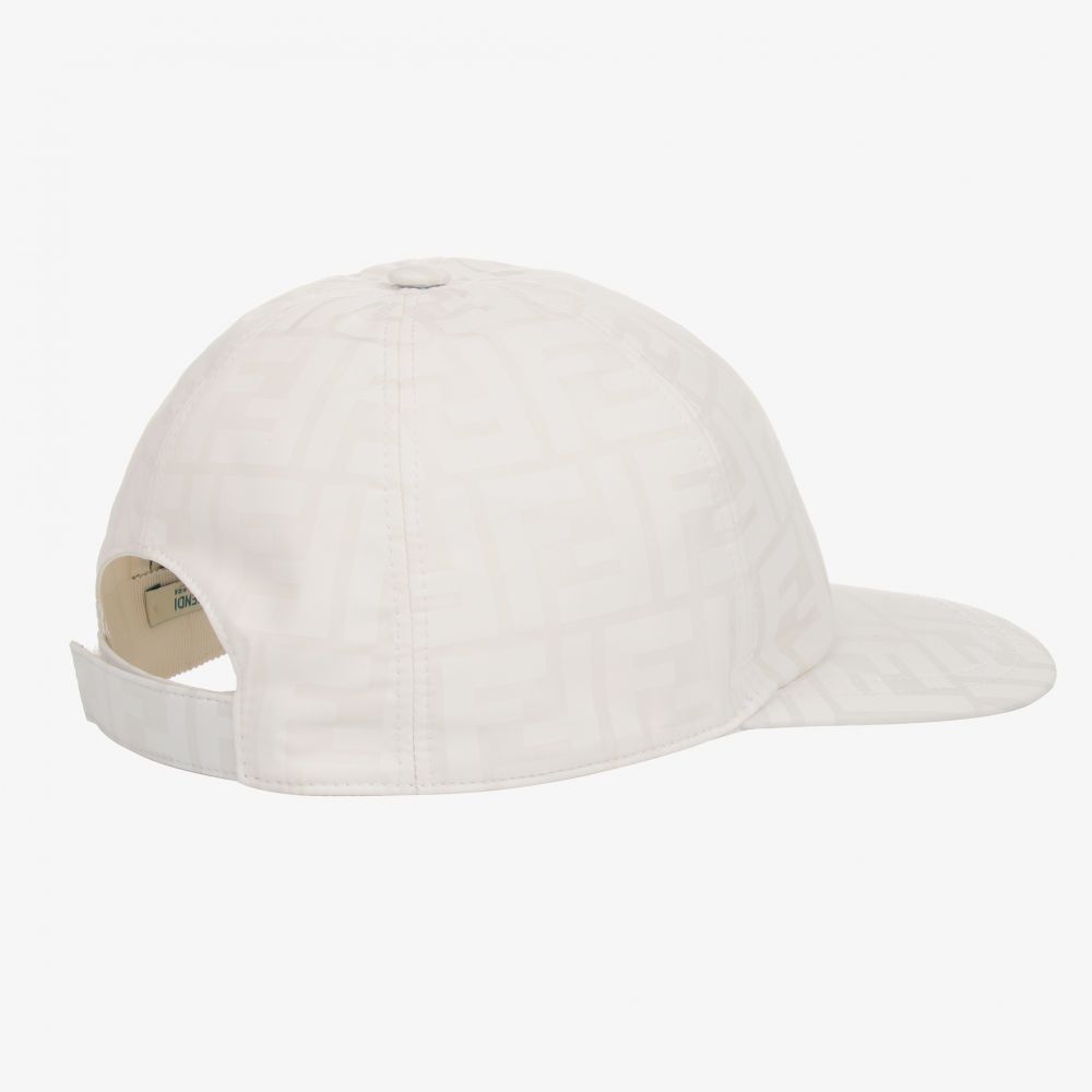 Fendi White FF Logo Cap