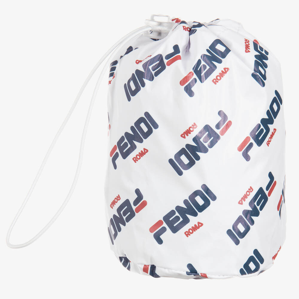 فندي Mania-جاكيت لوغو واقي من المطر لون أبيض | Childrensalon Outlet