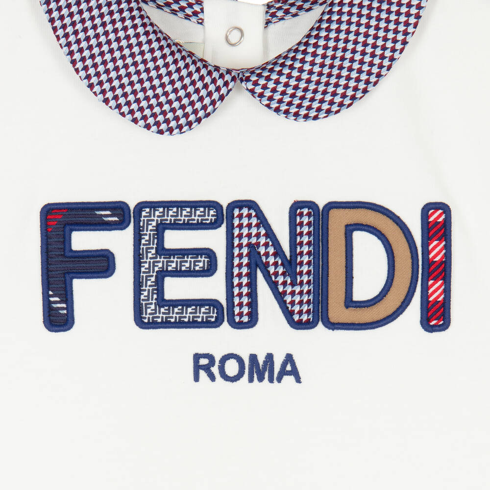 Fendi-Белый подарочный комплект с песочником и шапочкой | Childrensalon Outlet