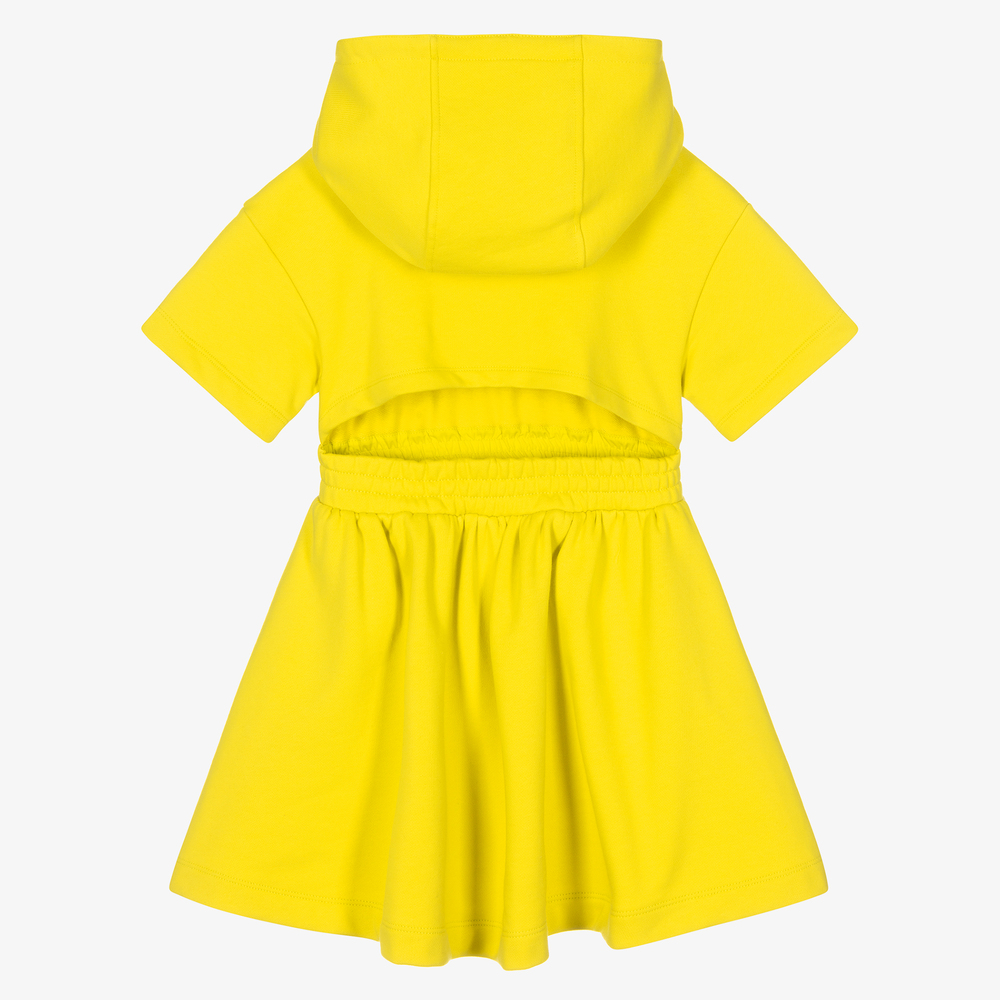 Fendi Yellow Cotton Hooded Dress