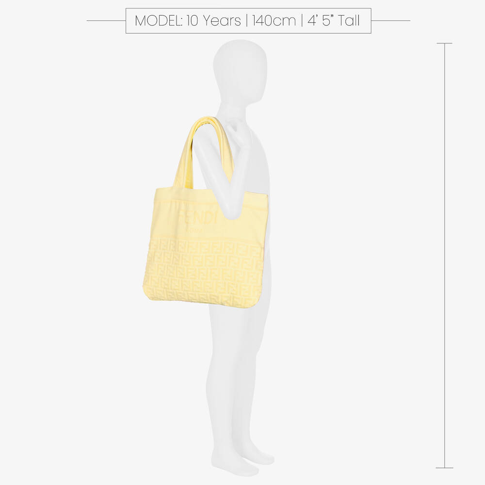 فندي-Yellow FF Logo Fold-Up Towel (146cm) | Childrensalon Outlet