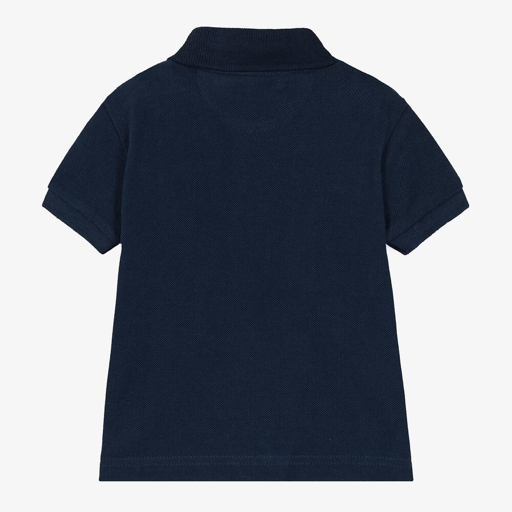 Fina Ejerique-Baby Boys Blue Cotton Polo Shirt | Childrensalon Outlet