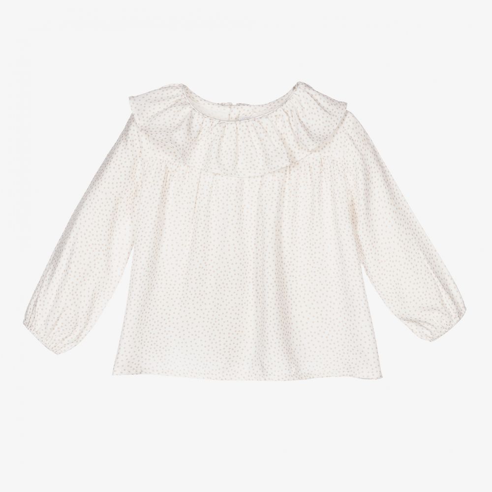 Fina Ejerique-Baby Girls Ivory Cotton Blouse | Childrensalon Outlet