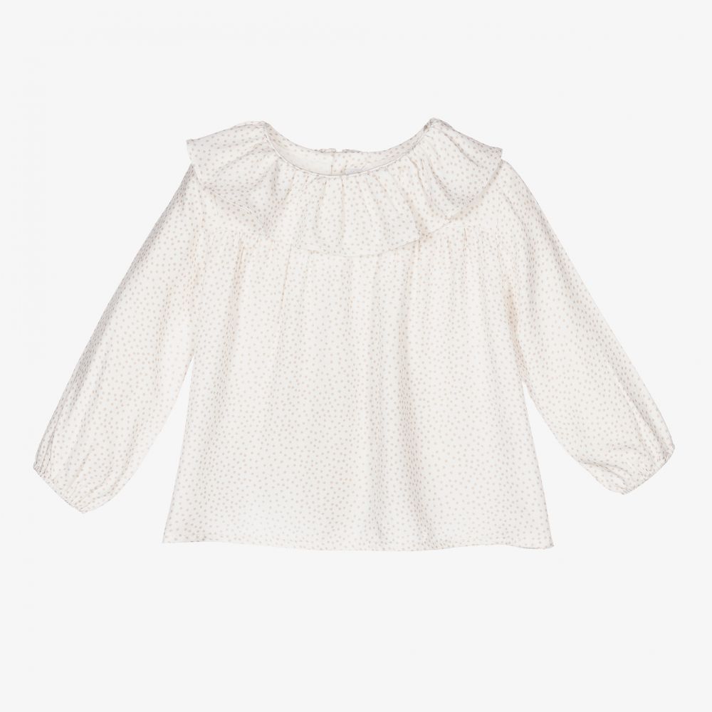 Fina Ejerique - Baby Girls Ivory Cotton Blouse | Childrensalon