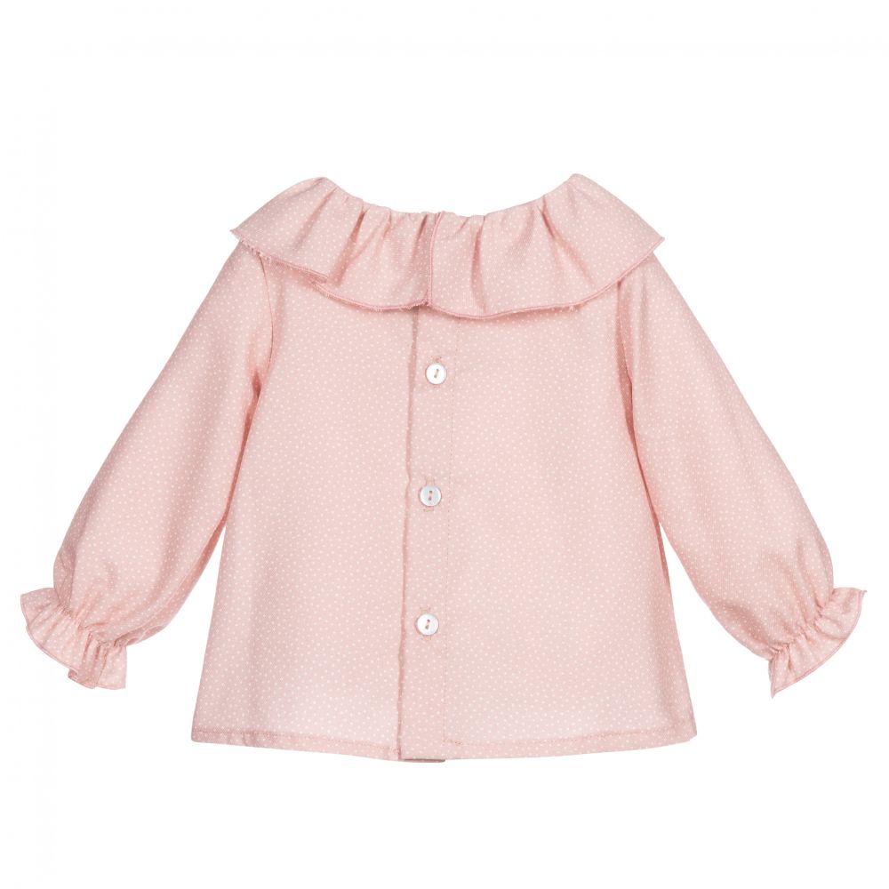 Fina Ejerique - Baby Girls Pink Cotton Blouse | Childrensalon Outlet
