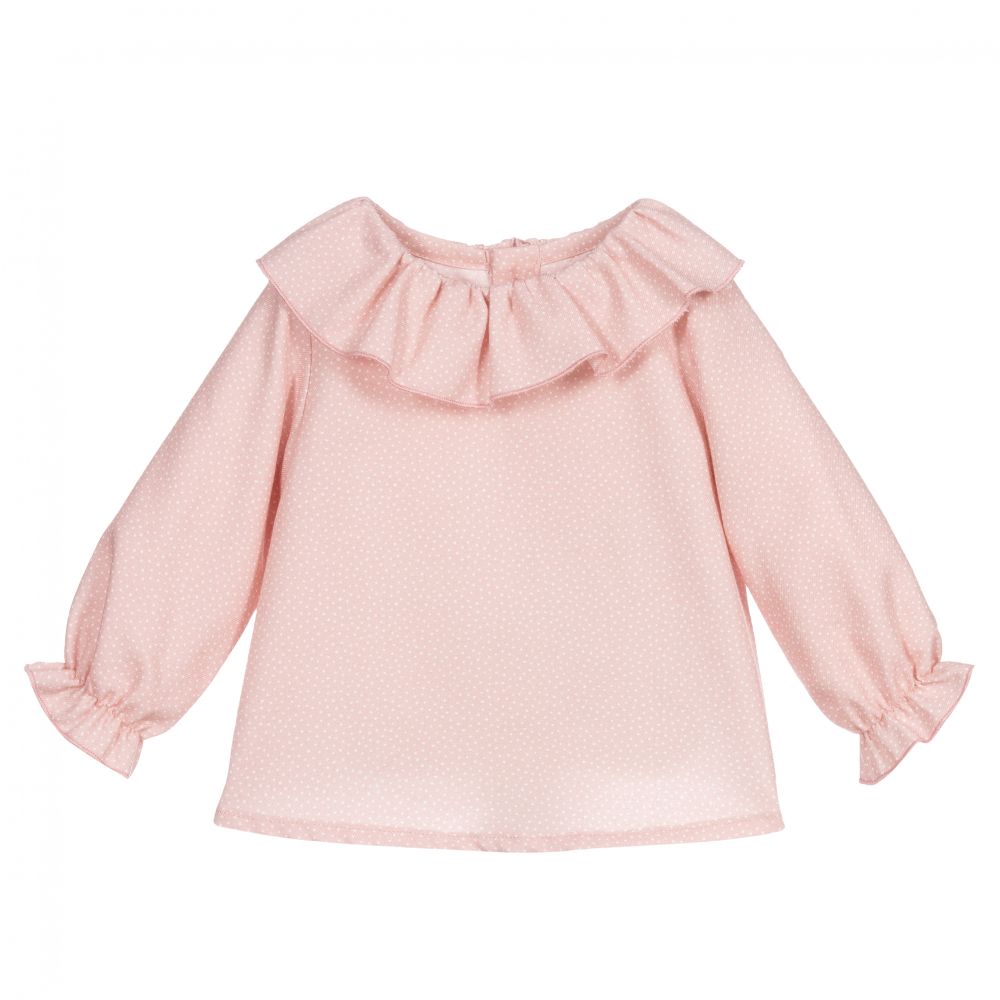 Fina Ejerique Baby Girls Pink Cotton Blouse Childrensalon Outlet