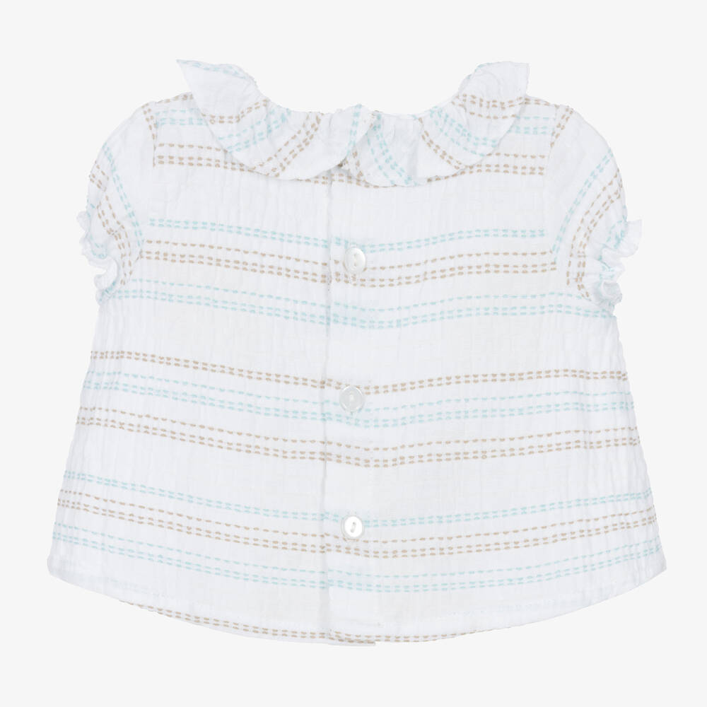 Fina Ejerique-Baby Girls White Cotton Blouse | Childrensalon Outlet