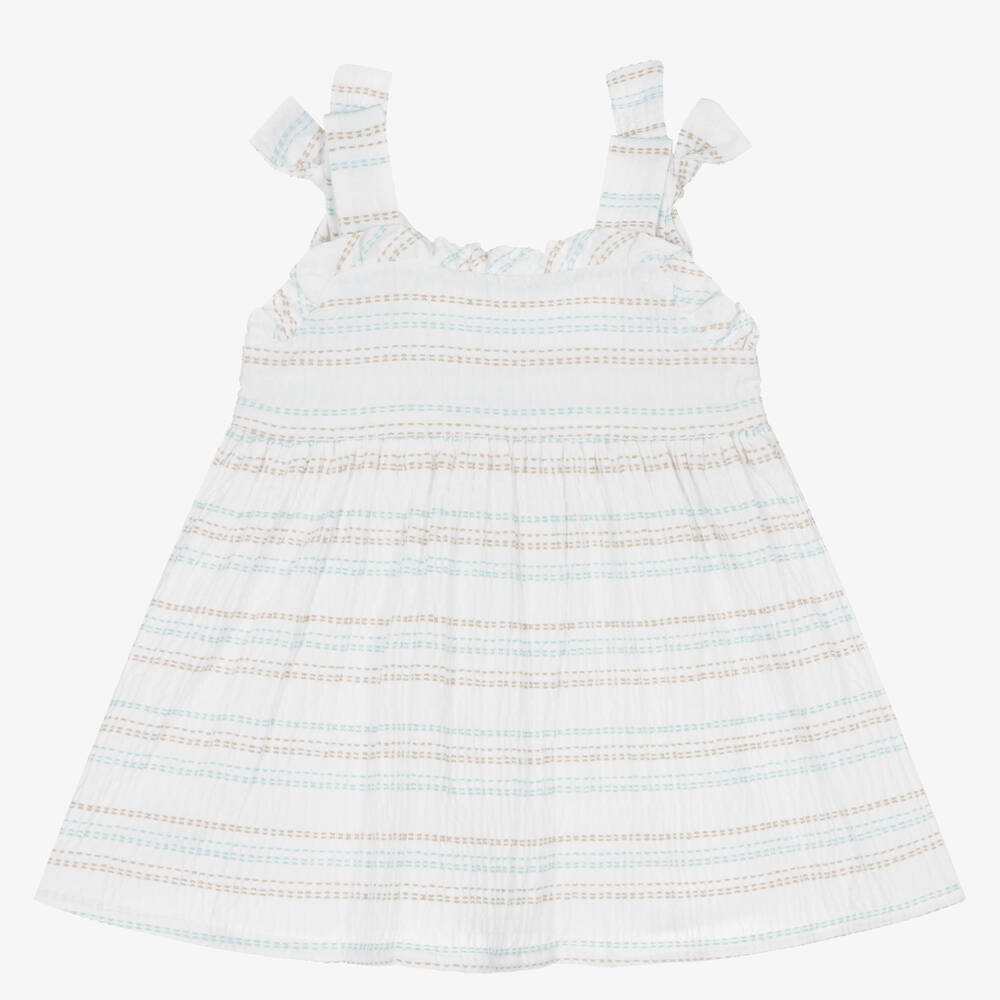 Fina Ejerique - Baby Girls White Cotton Dress | Childrensalon