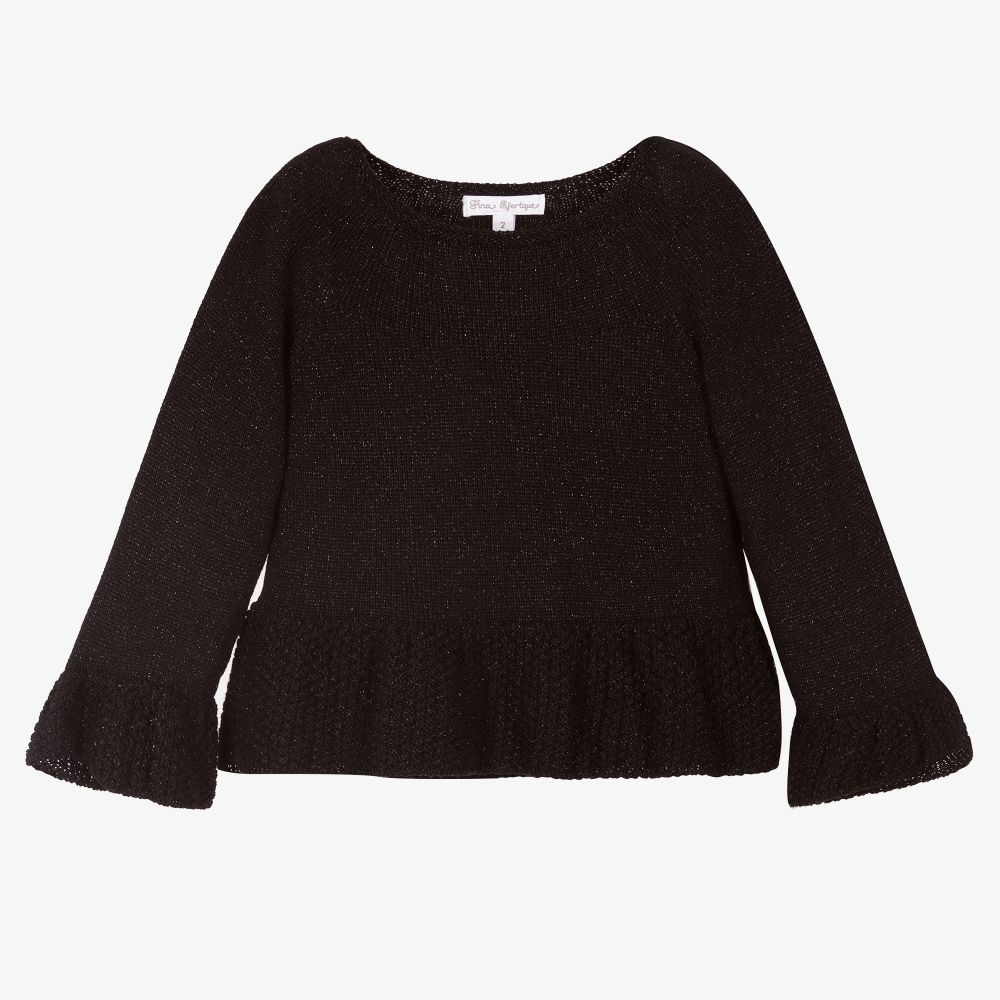 Fina Ejerique - Black Viscose Baby Sweater | Childrensalon