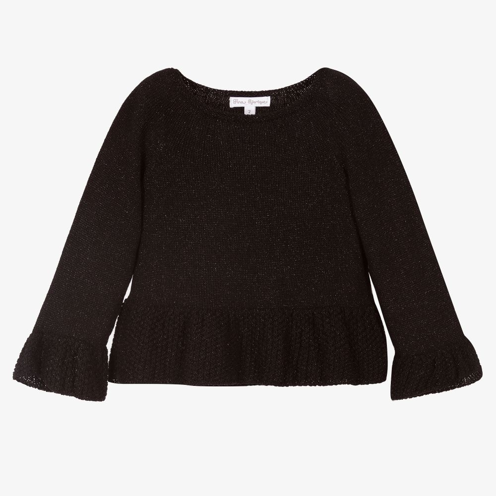 Fina Ejerique-Black Viscose Baby Sweater | Childrensalon Outlet