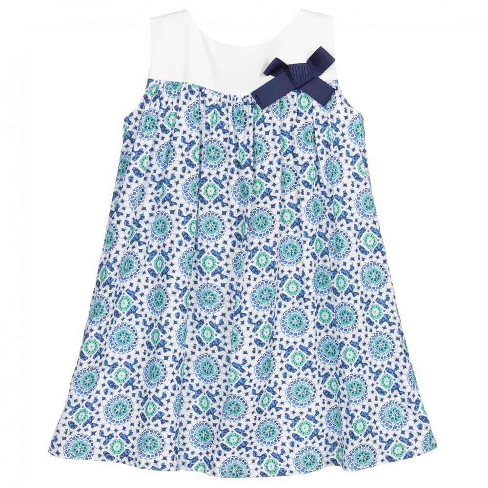 Fina Ejerique - Blue & Green Viscose Dress | Childrensalon
