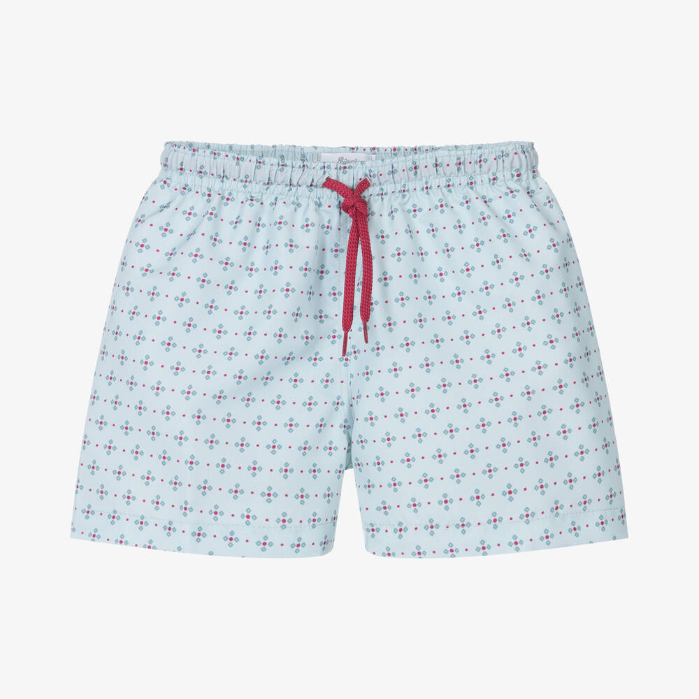 Fina Ejerique-Boys Blue Geometric Swim Shorts | Childrensalon Outlet