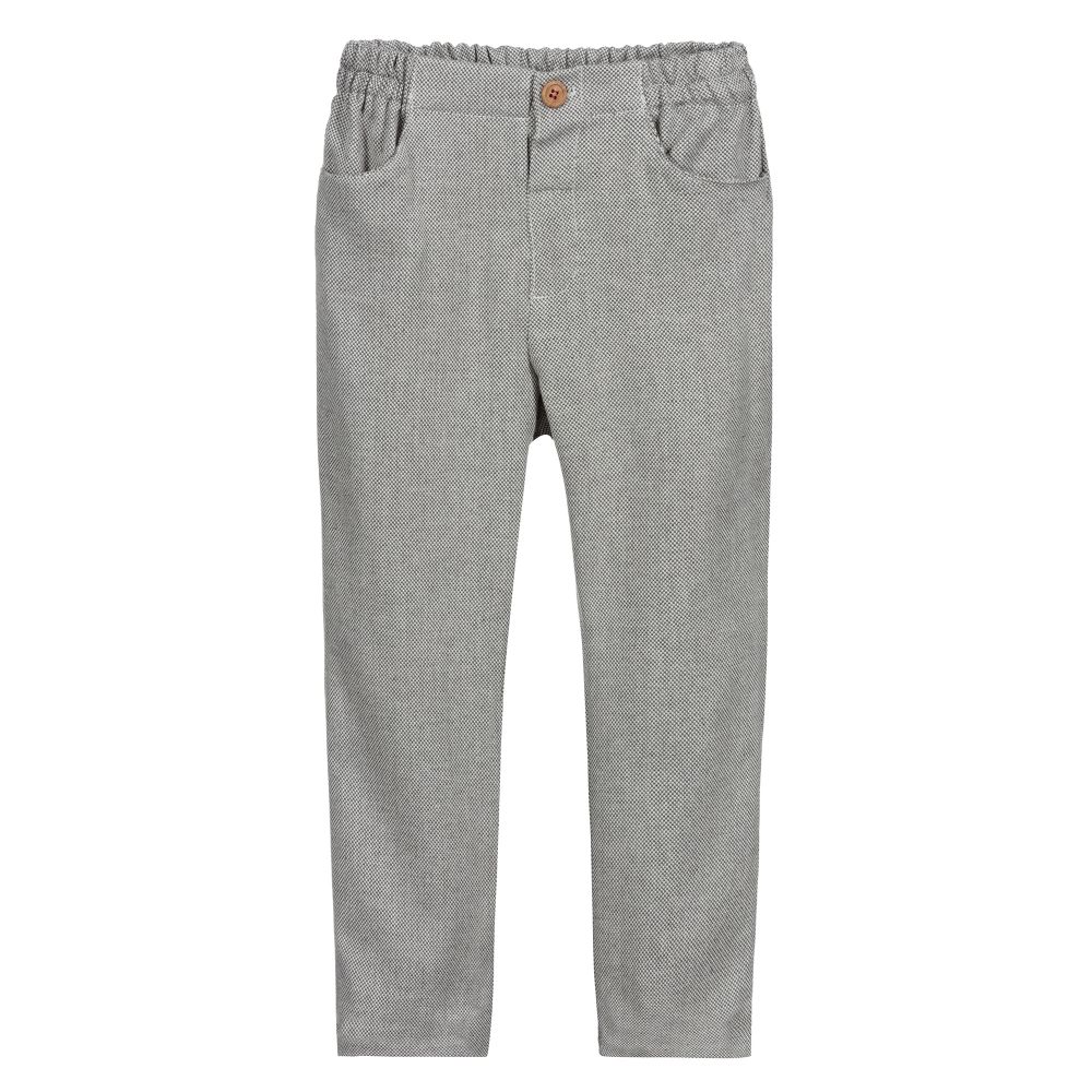 Fina Ejerique - Boys Grey Cotton Trousers | Childrensalon