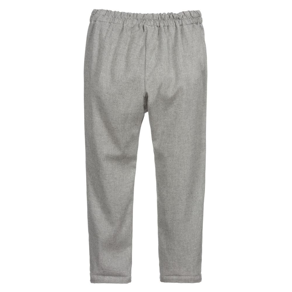 Fina Ejerique-Boys Grey Cotton Trousers | Childrensalon Outlet