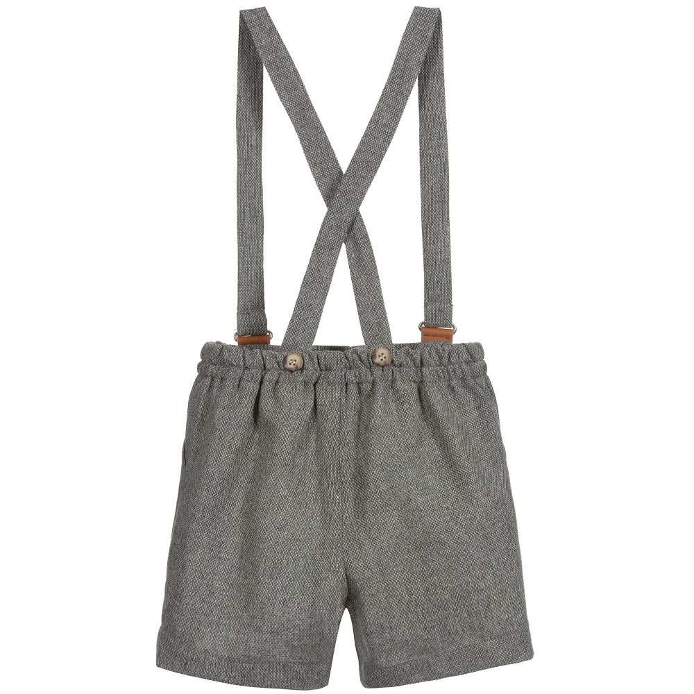 Fina Ejerique - Boys Grey Tweed Shorts | Childrensalon