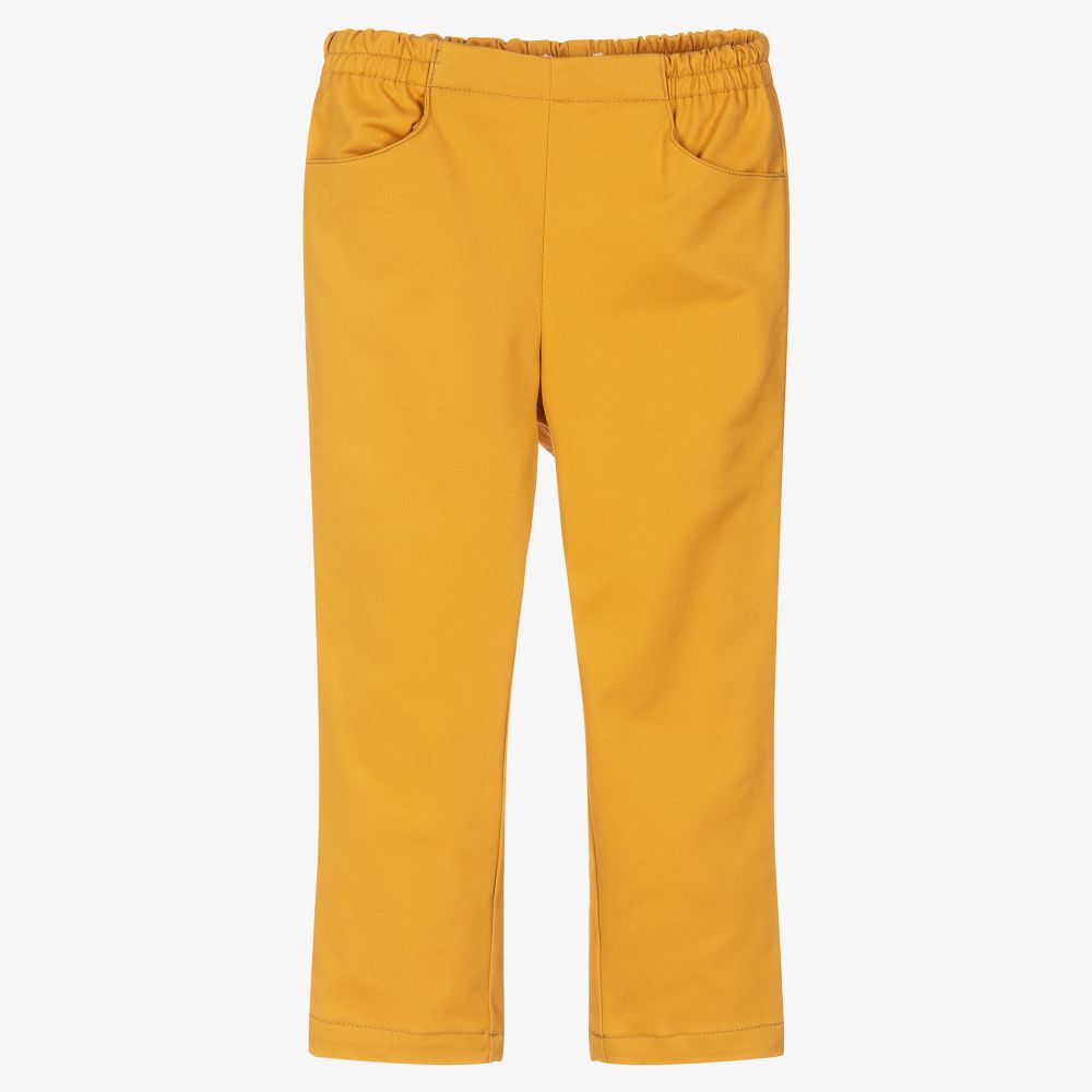 Fina Ejerique - Boys Yellow Cotton Trousers | Childrensalon