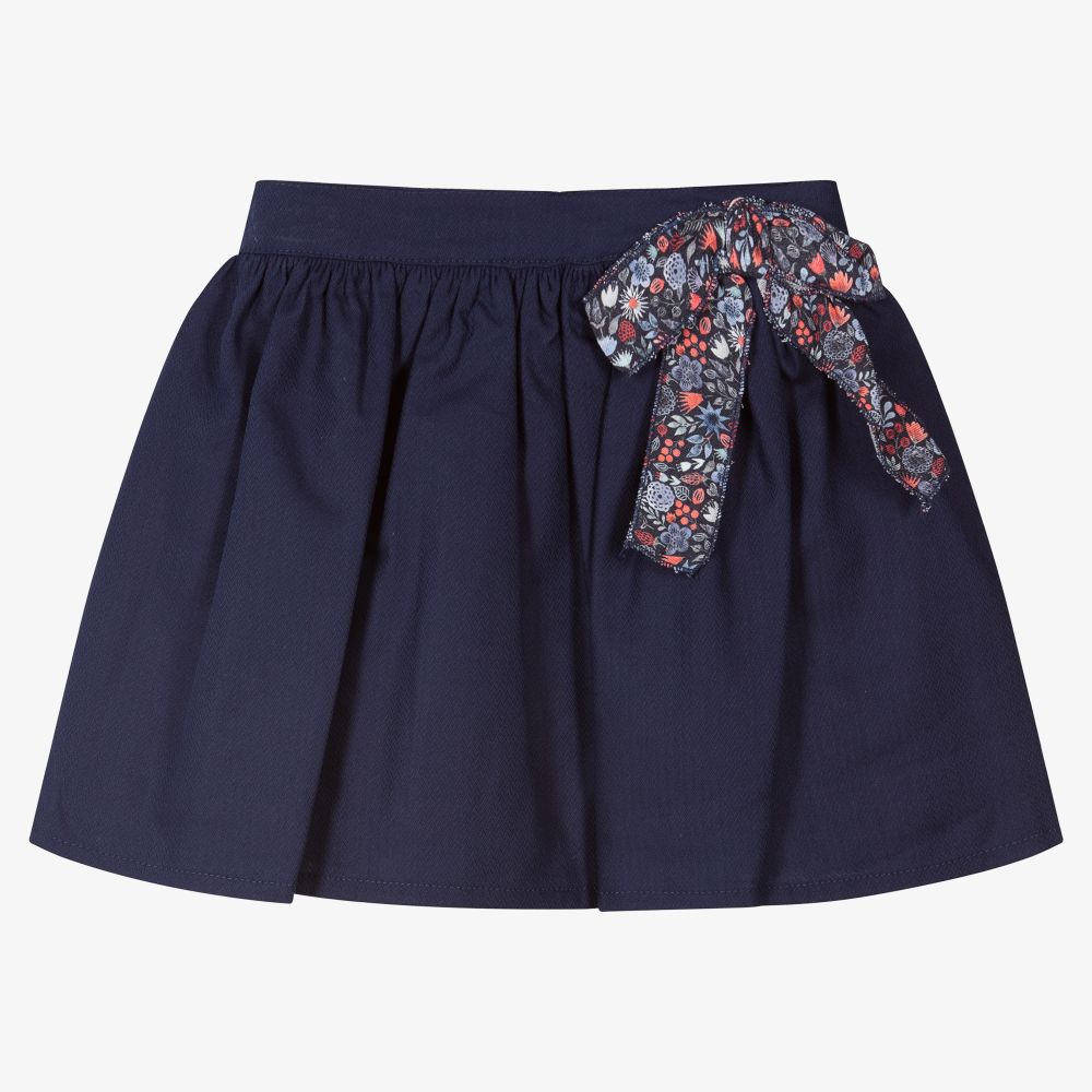 Fina Ejerique - Girls Blue Viscose Skirt | Childrensalon