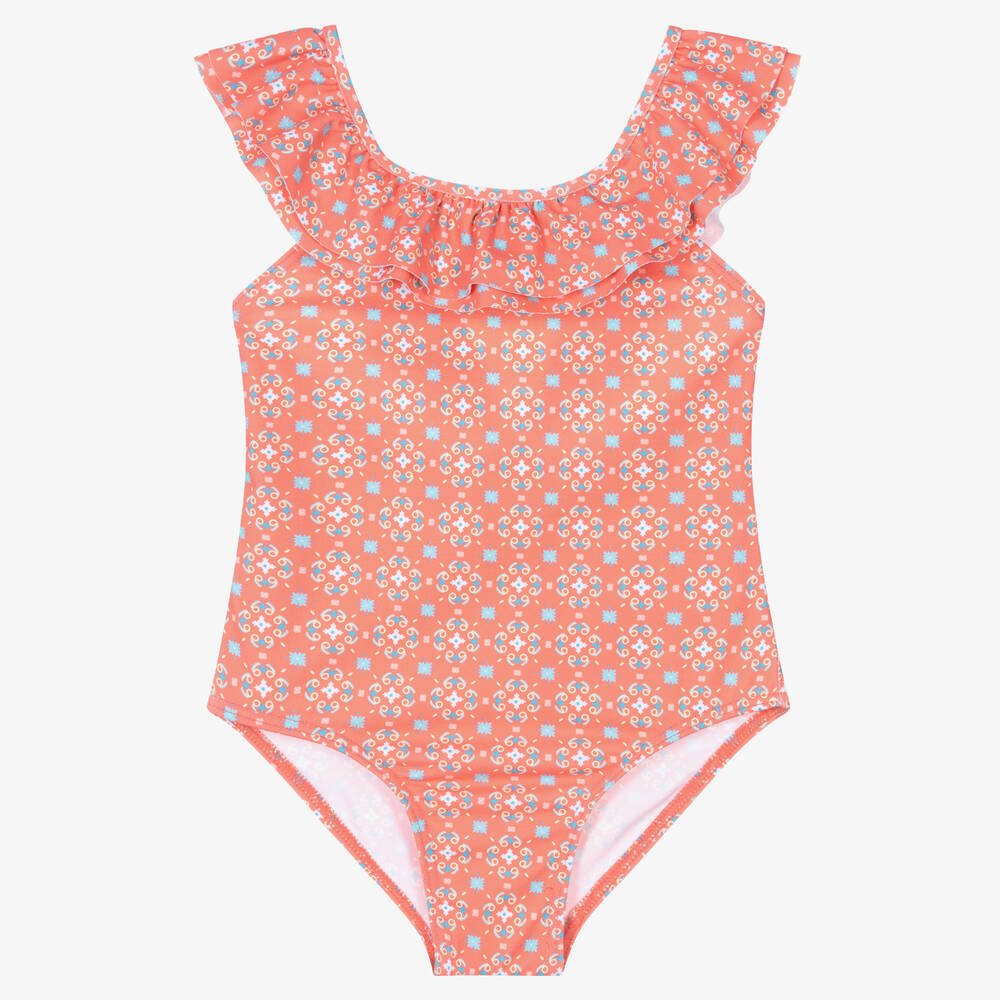 Fina Ejerique - Girls Coral Pink Swimsuit | Childrensalon