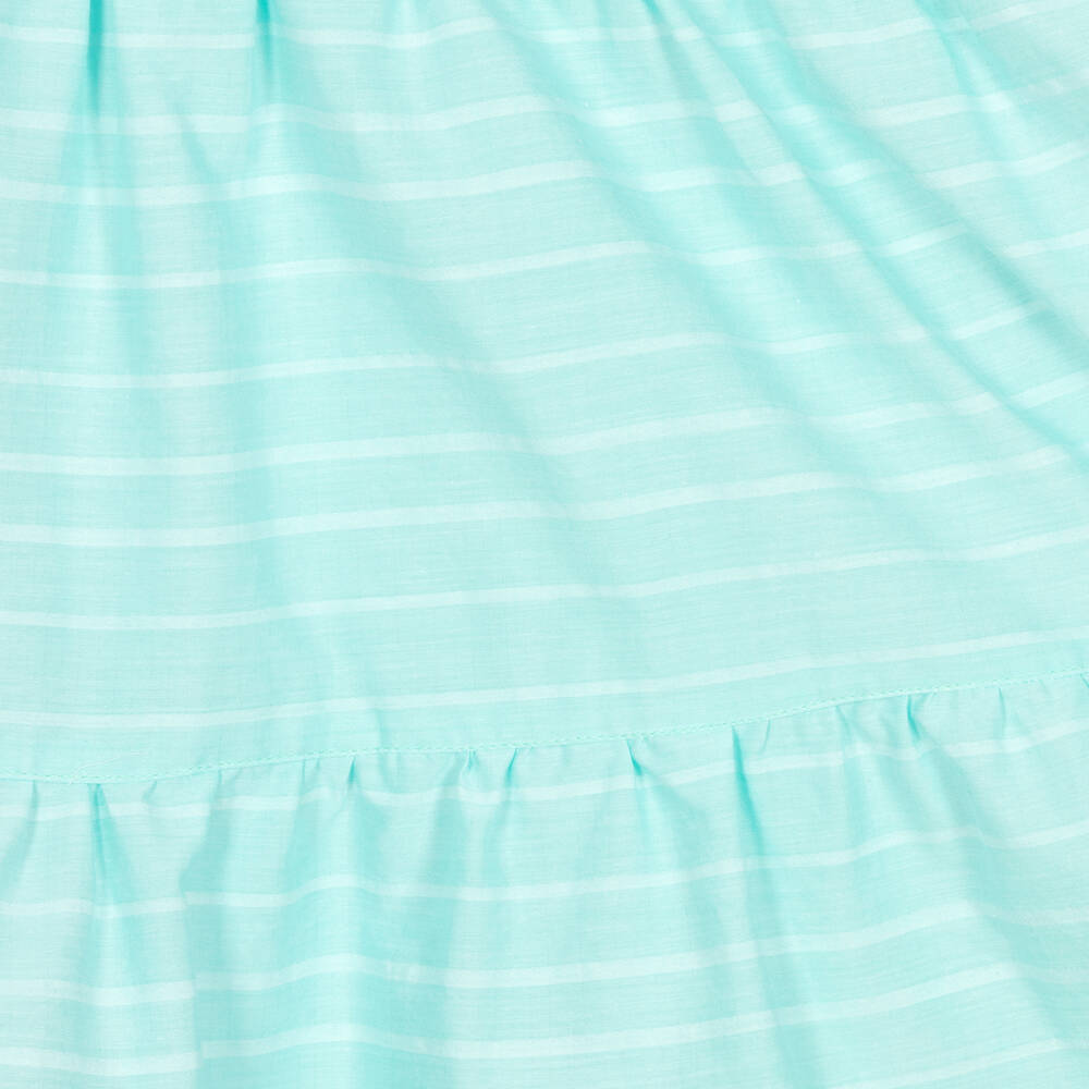 Fina Ejerique-Girls Green Stripe Cotton Dress | Childrensalon Outlet