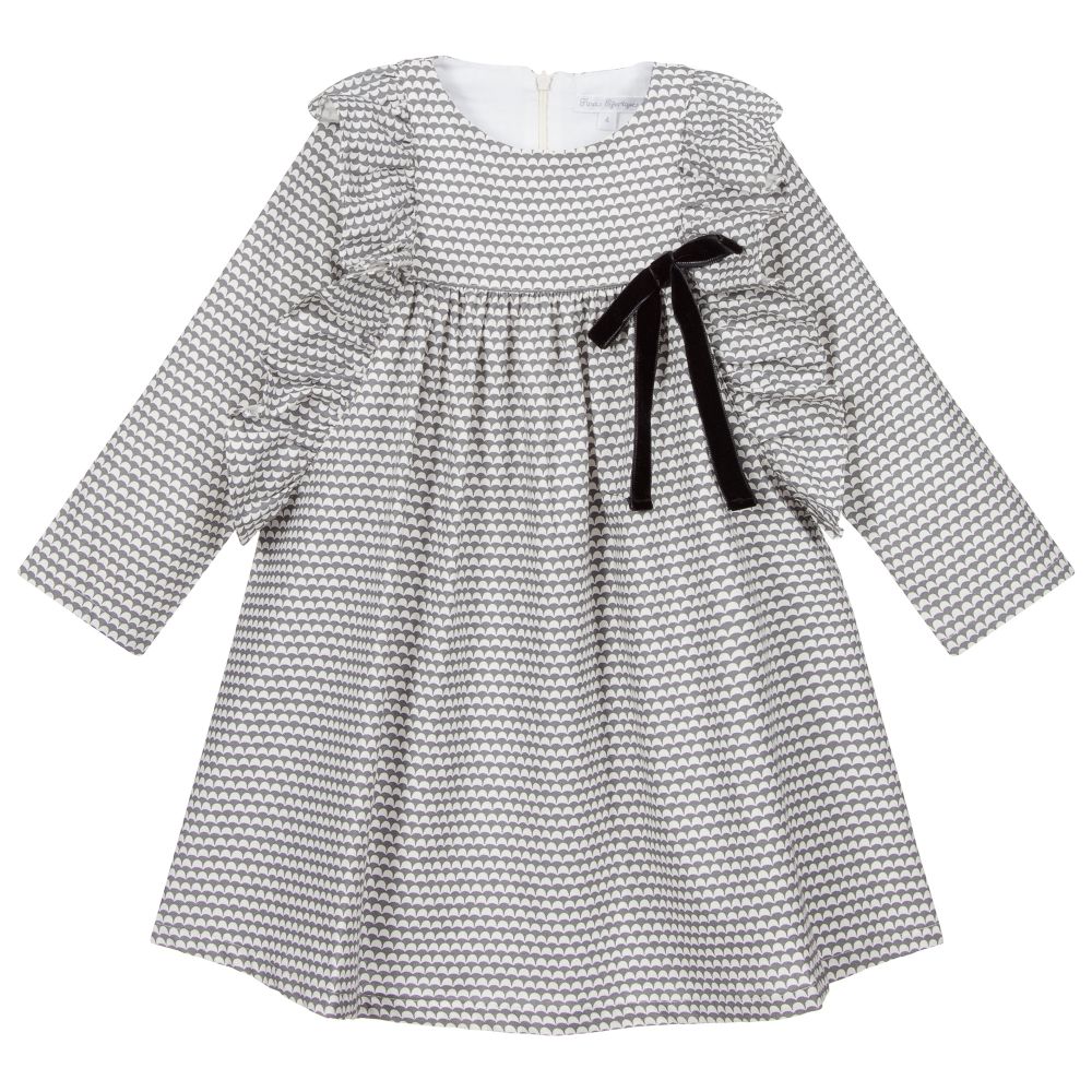 Fina Ejerique - Girls Grey Viscose Dress | Childrensalon