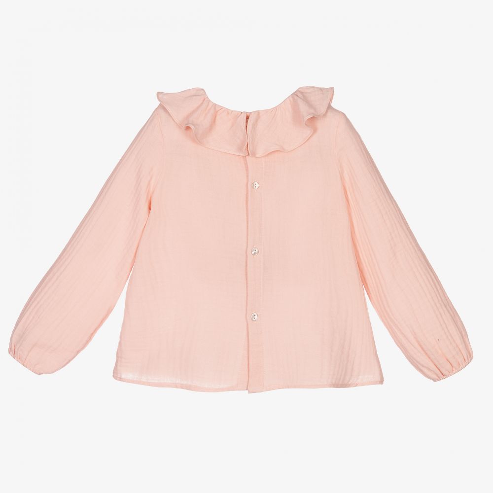 Fina Ejerique-Girls Pink Cotton Blouse | Childrensalon Outlet