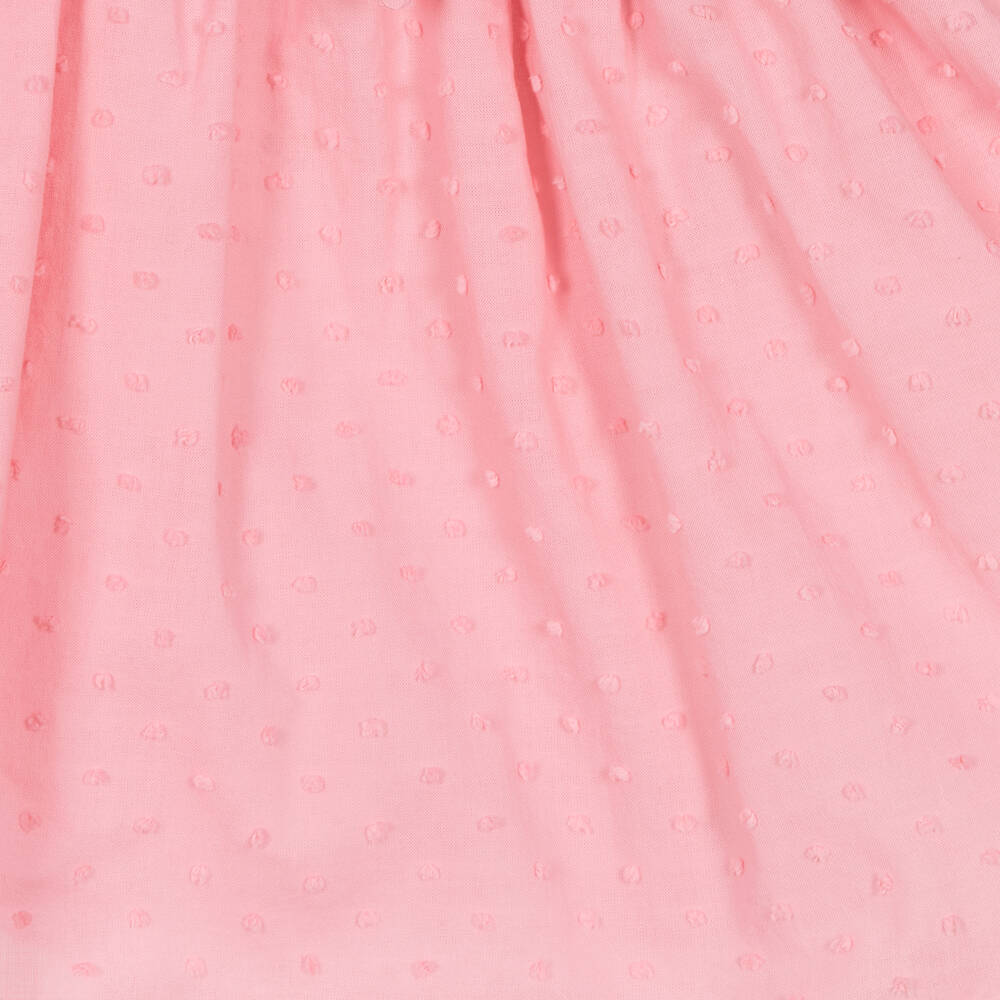 Fina Ejerique-Girls Pink Cotton Plumetis Skirt | Childrensalon Outlet