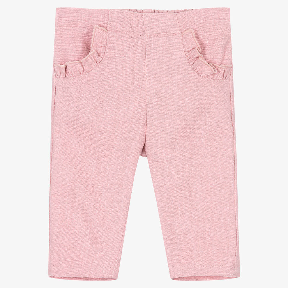 Fina Ejerique - Girls Pink Twill Trousers | Childrensalon