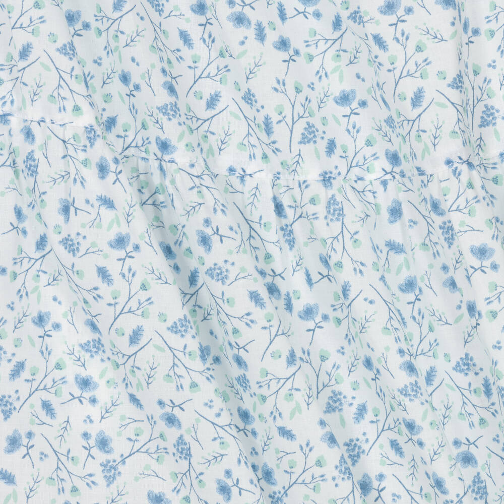 Fina Ejerique-Girls White & Blue Floral Dress | Childrensalon Outlet