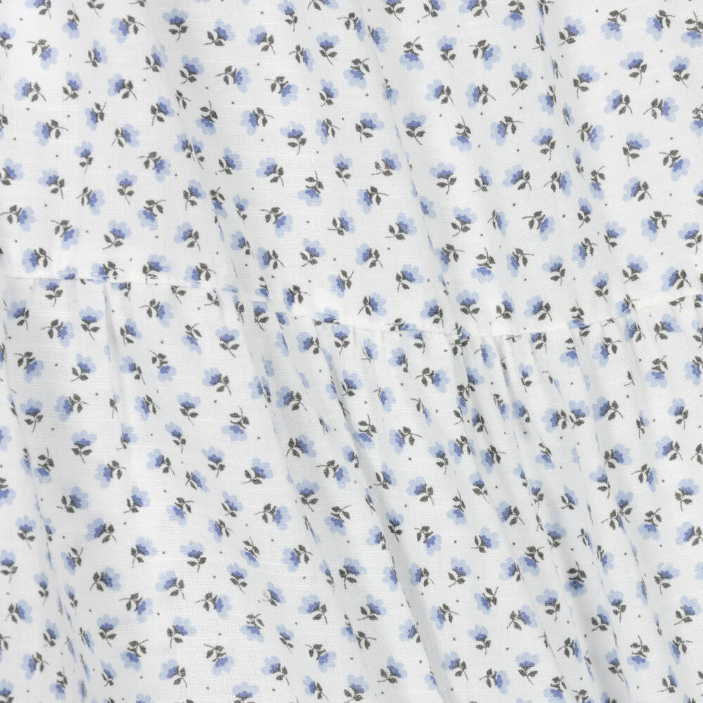 Fina Ejerique-Girls White & Blue Floral Dress | Childrensalon Outlet