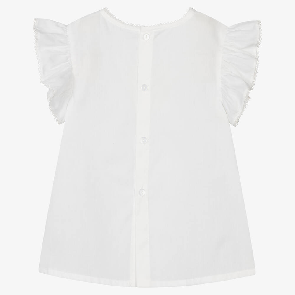 Fina Ejerique-Girls White Cotton Blouse | Childrensalon Outlet