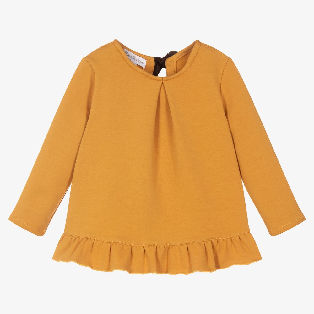 Fina Ejerique - Girls Yellow Cotton Top | Childrensalon