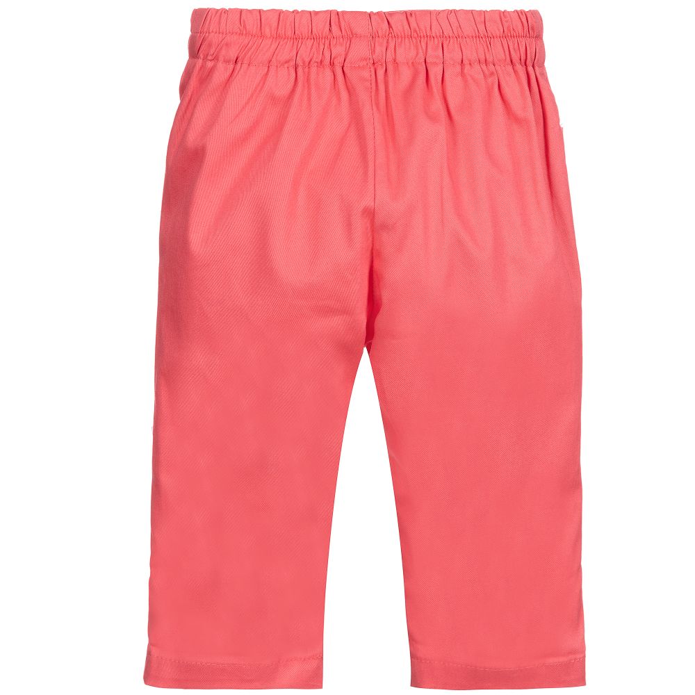 Fina Ejerique-Pink Cotton Baby Trousers | Childrensalon Outlet