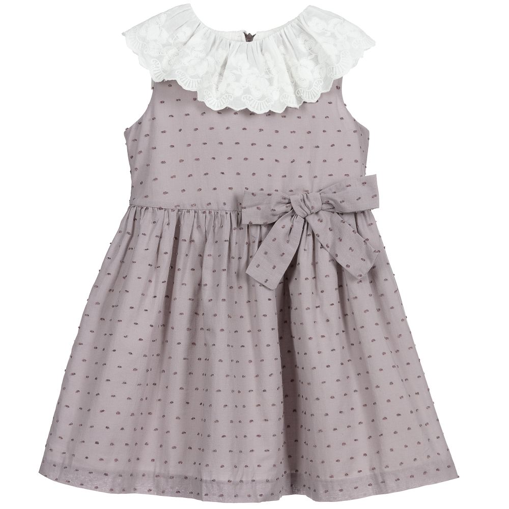 Fina Ejerique - Purple Plumetis Cotton Dress | Childrensalon