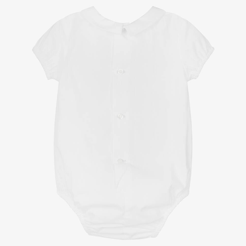 Fina Ejerique White Cotton Collared Bodysuit Childrensalon Outlet