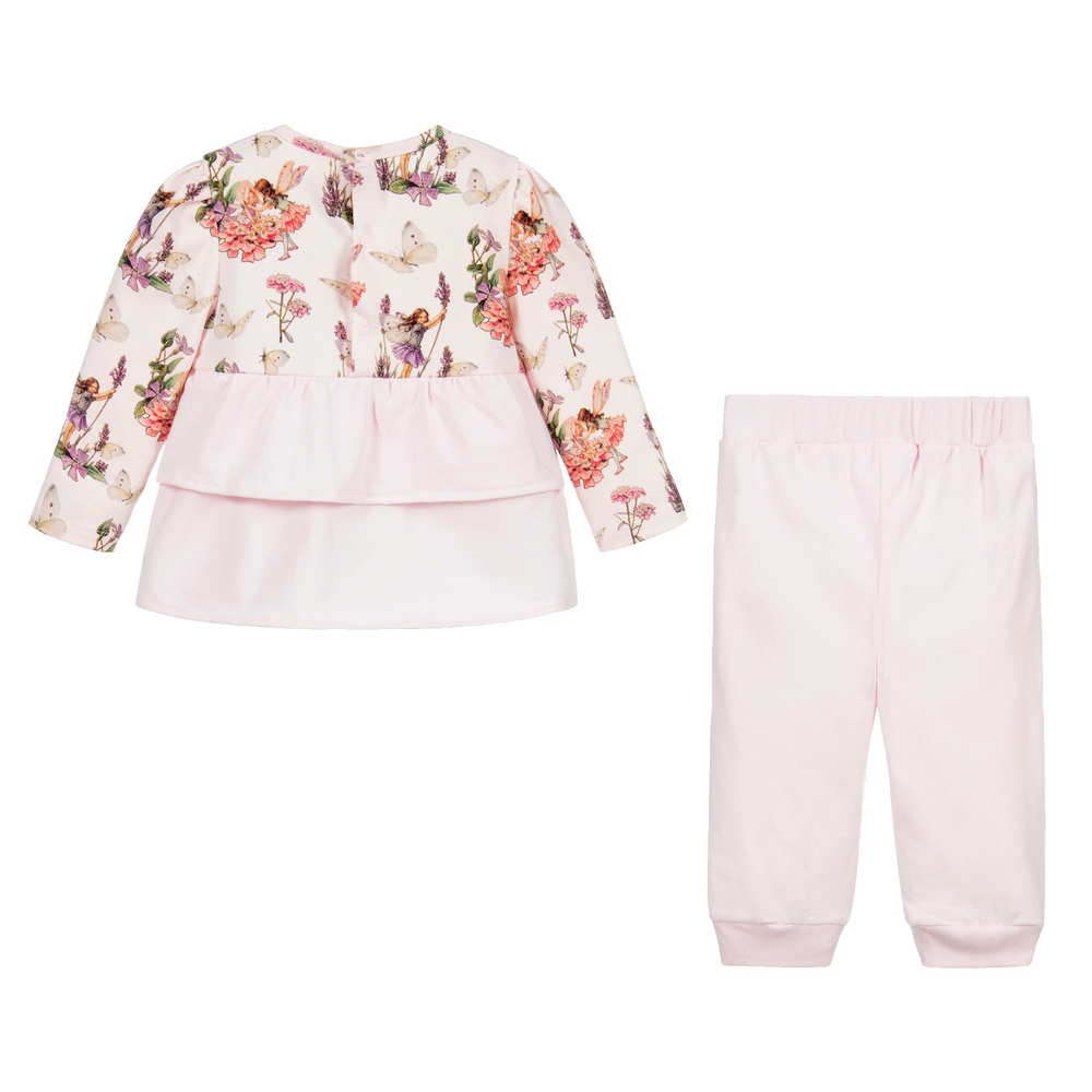 Flower Fairies™ by Childrensalon-Baby Girls Pink Cotton Outfit | Childrensalon Outlet