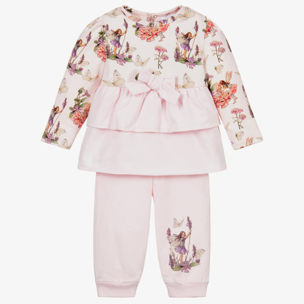 Flower Fairies™ by Childrensalon-جوغرز وتوب قطن جيرسي لون زهري بطبعة ملونة للمولودات | Childrensalon Outlet