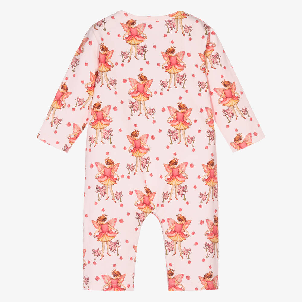 Flower Fairies™ by Childrensalon-Baby Girls Pink Cotton Romper Suit | Childrensalon Outlet