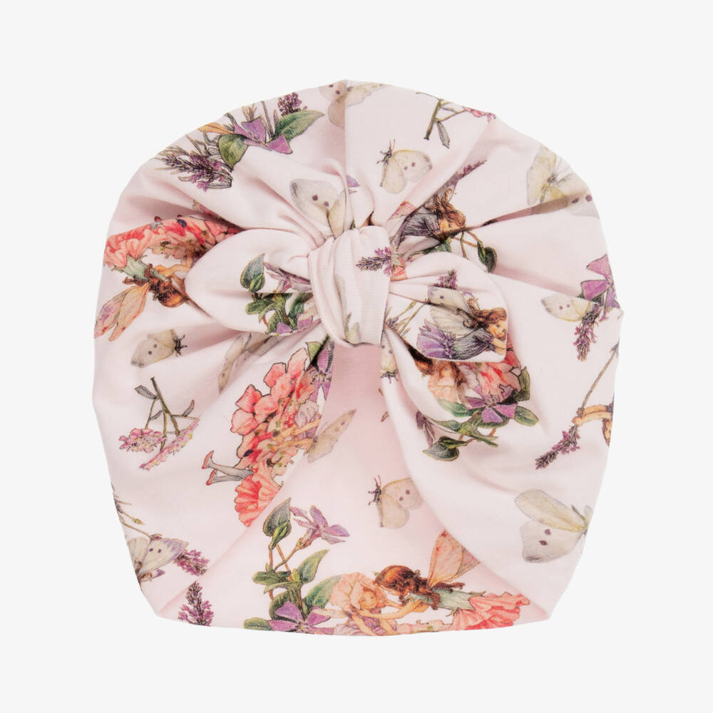 Flower Fairies™ by Childrensalon-Baby Girls Pink Cotton Turban | Childrensalon Outlet
