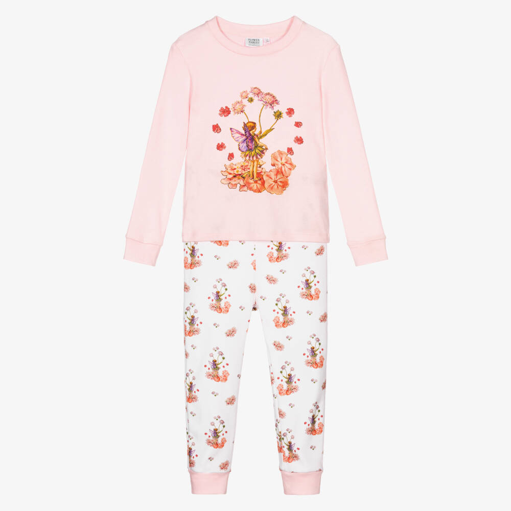 Flower Fairies™ by Childrensalon-Кремовая и розовая хлопковая пижама для девочек | Childrensalon Outlet