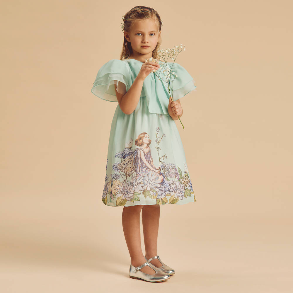 Flower Fairies™ by Childrensalon-Платье фея из мятного шифона для девочек | Childrensalon Outlet