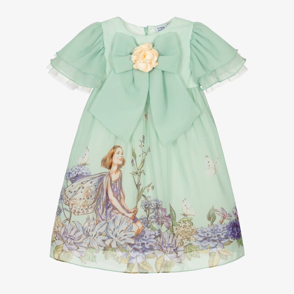 Flower Fairies™ by Childrensalon-Платье фея из мятного шифона для девочек | Childrensalon Outlet