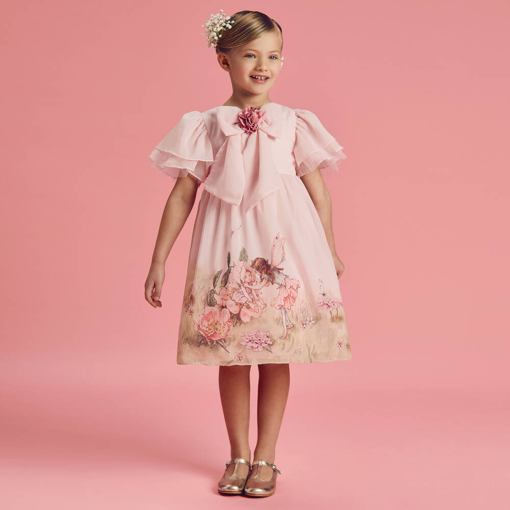 Flower Fairies™ by Childrensalon-Платье фея из розового шифона для девочек | Childrensalon Outlet