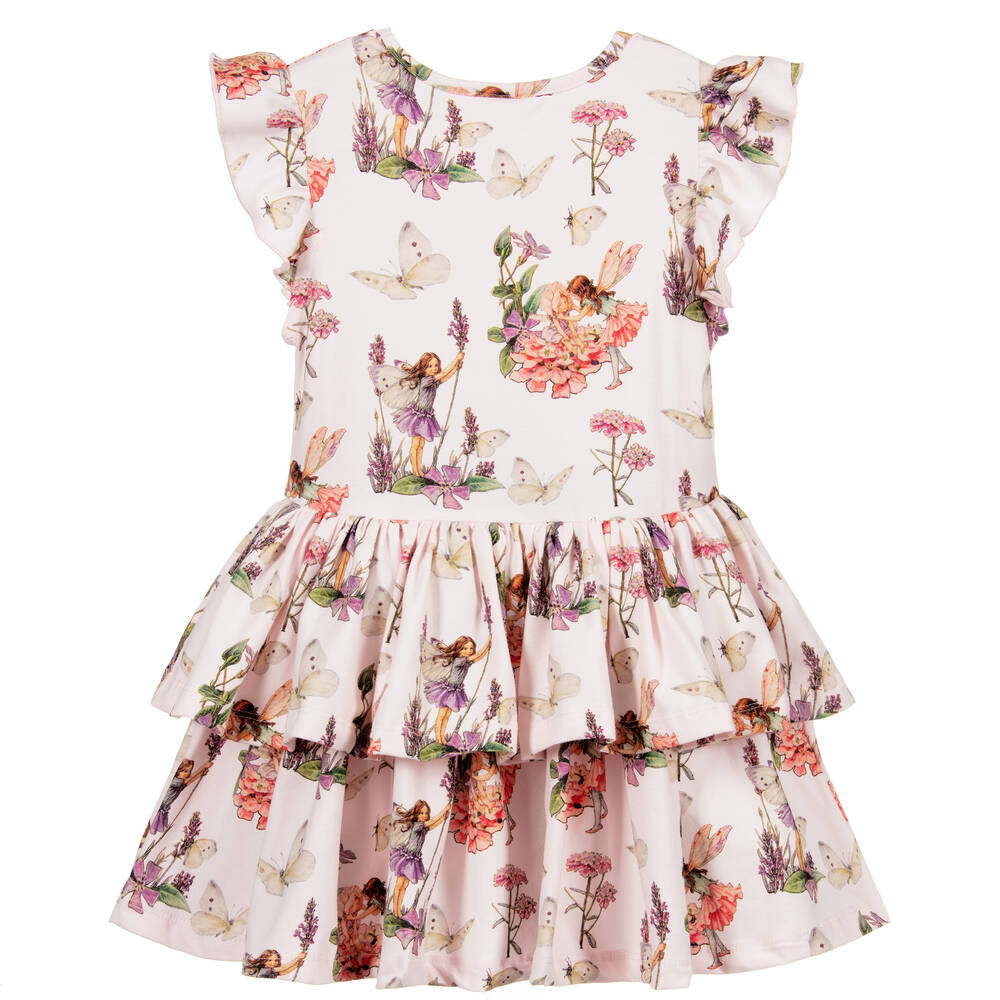 Flower Fairies™ by Childrensalon-Girls Pink Cotton Jersey Dress | Childrensalon Outlet