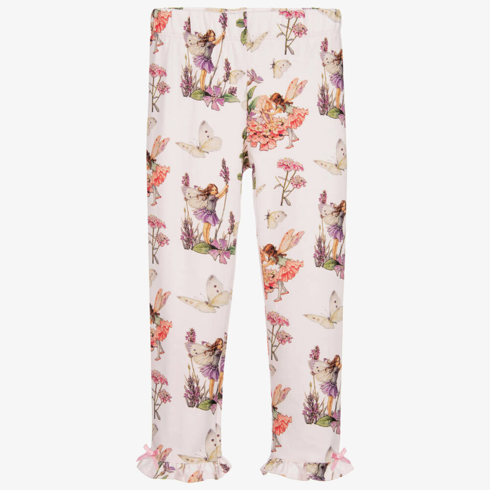 Flower Fairies™ by Childrensalon-ليغنغز قطن جيرسي لون زهري بطبعة ملونة | Childrensalon Outlet