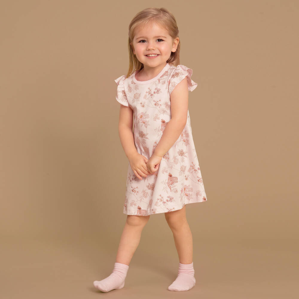 فلاور فيريز باي تشلدرن صالون-قميص نوم قطن لون زهري للبنات | Childrensalon Outlet