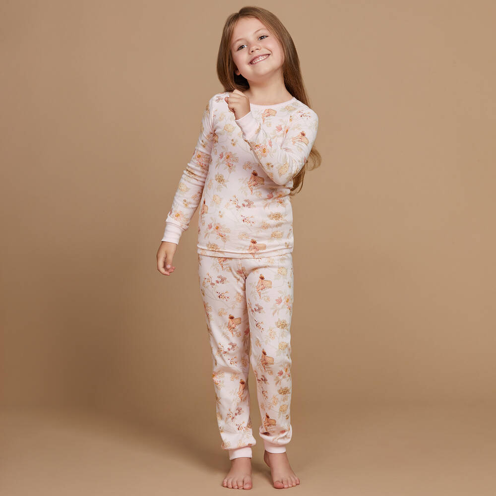 فلاور فيريز باي تشلدرن صالون-بيجاما قطن لون زهري للبنات | Childrensalon Outlet